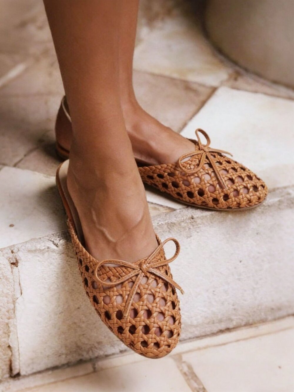 Brown Vacation Women's Mesh Woven Mules Sandals - Picture 2 of 11